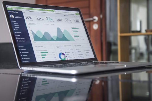 Digital marketing dashboard showing analytics and campaign performance